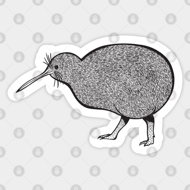 Kiwi Bird Ink Art Drawing Sticker by Green Paladin